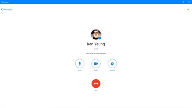 اضافه شدن سرویس تماس صوتی و تصویری به Facebook Messenger  در Windows 10