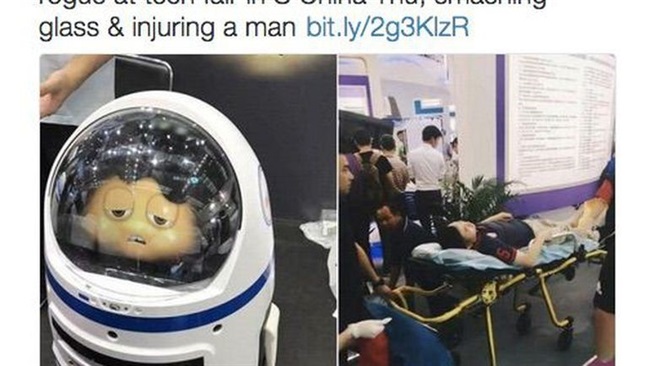 ربات Fatty در نمایشگاه فناوری 2016 چین، یک نفر را مجروح کرد