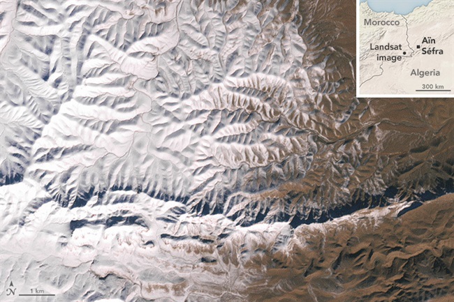 ناسا: برف در صحرای بزرگ آفریقا