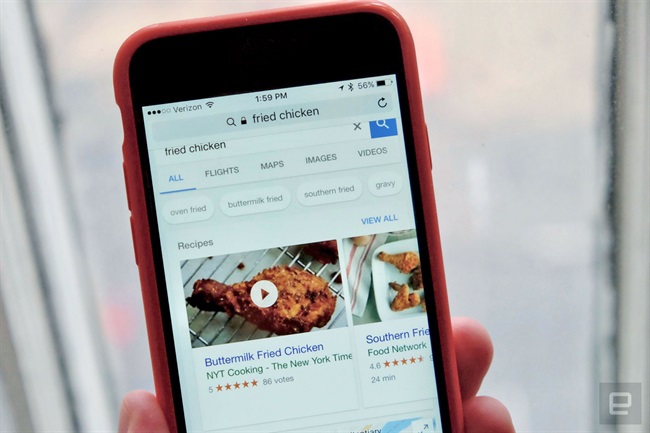 پیشنهادات موتور جستجوگر Google در انتخاب غذا