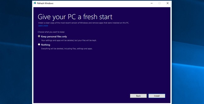 پیشنهاد مایکروسافت: Refresh Windows بدون حذف فایل های شخصی