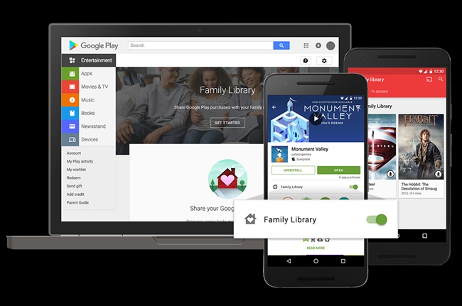 گوگل امکان به اشتراک گذاری Family Library را در Play Store فراهم کرده است