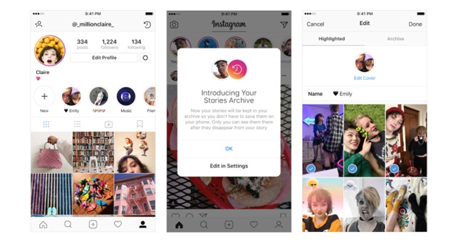 Instagram اجازه‌ی بایگانی و برجسته کردن Storyهای منقضی شده‌ی مورد علاقه‌تان را می‌دهد