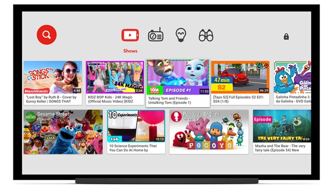 امکان مشاهده‌ی محتوای YouTube Kids بر روی تلویزیون هوشمند خانگی