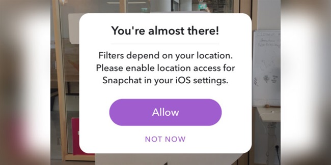 نیاز به دسترسی به سرویس موقعیت‌یاب برای استفاده از برخی فیلترها در Snapchat