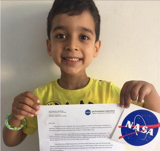 NASA به نامه‌ی کودک 5 ساله پاسخ داد