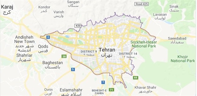 نقشه‌ی سه بعدی از تهران تهیه می‌‎شود