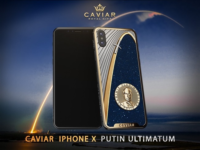 Caviar از گوشی هوشمند لوکس iPhone X با تصویری از پوتین رونمایی کرد