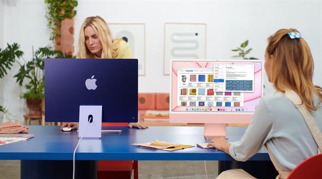 اپل آی‌مک‌ها را با طراحی و رنگ‌بندی جدید و پردازنده اپل سیلیکون رونمایی کرد‌